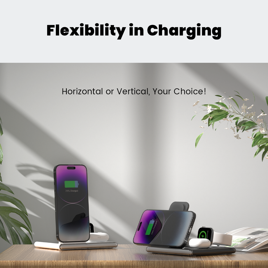 ✨ PowerGlow 4 in 1 – Charge everything at once, with style and wirelessly