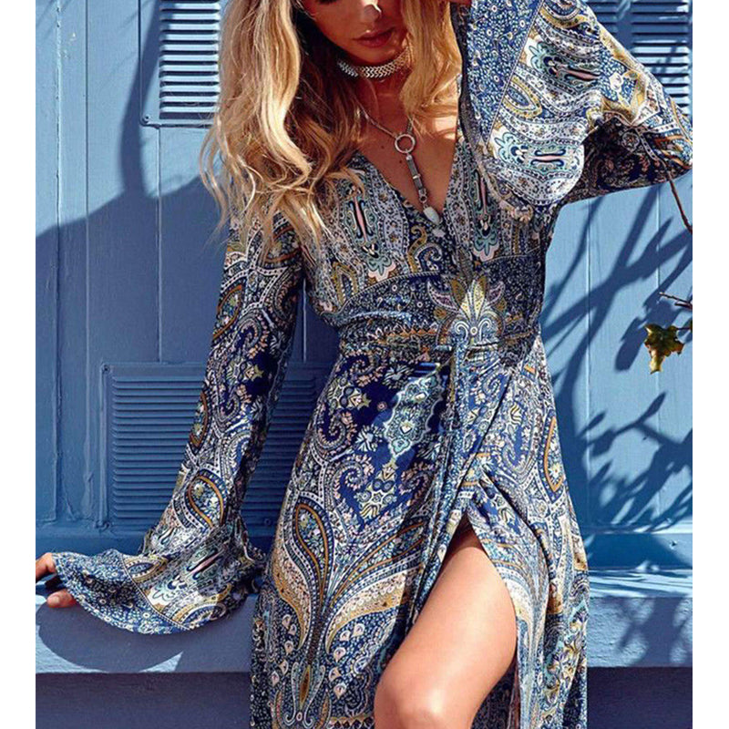 Long Bohemian Summer Dress for Women - Sexy, Elegant and Vintage Floral