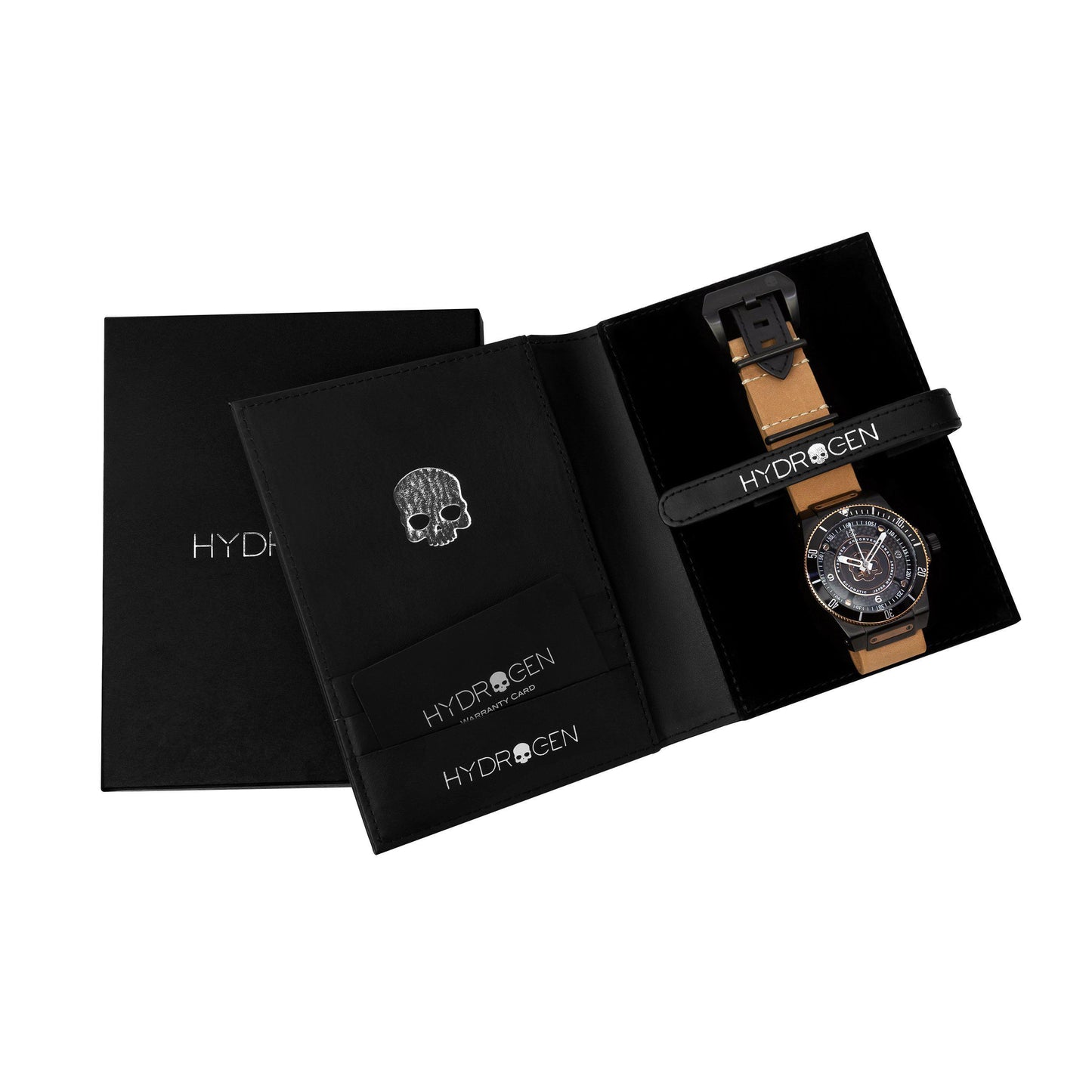 Skull Rose Nato-Dark Force Luxusuhr in braunem Premium-Leder