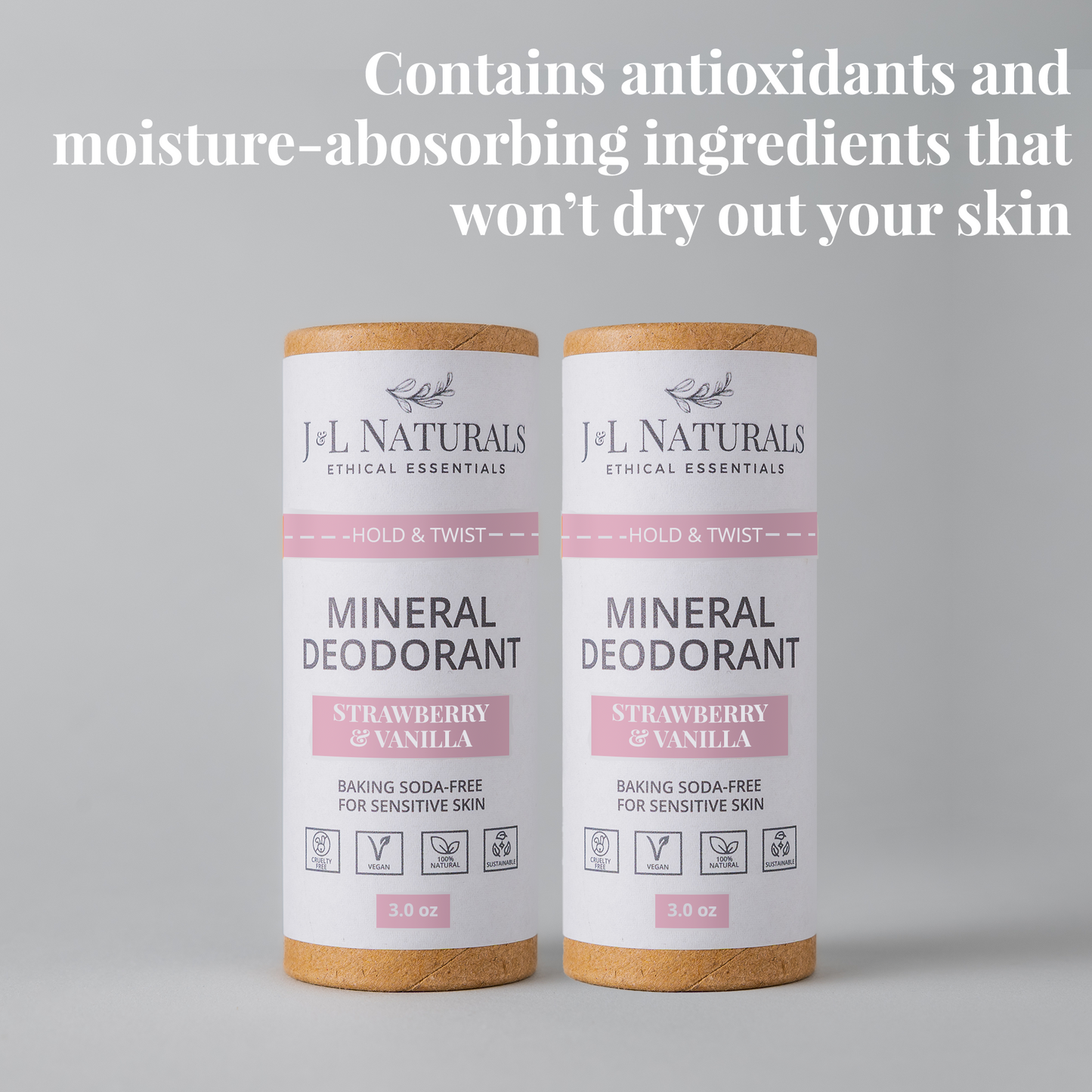 2-Pack of Natural Mineral Deodorants - Eco-Friendly Protection without Aluminum