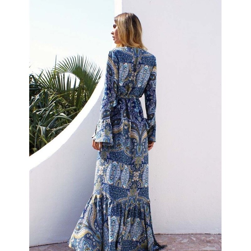 Long Bohemian Summer Dress for Women - Sexy, Elegant and Vintage Floral