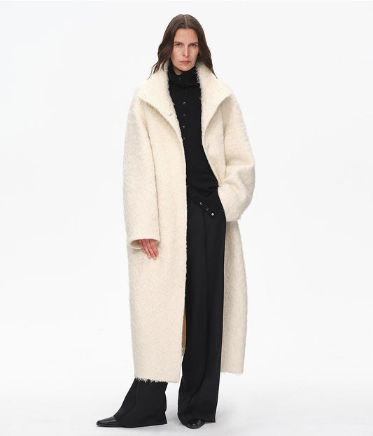 Abrigo de lana mohair con cuello alto – Song of Showland (mujer) Women's Fashion - Women's Clothing - Jackets & Coats - Wool & Blends | Zulter VIP