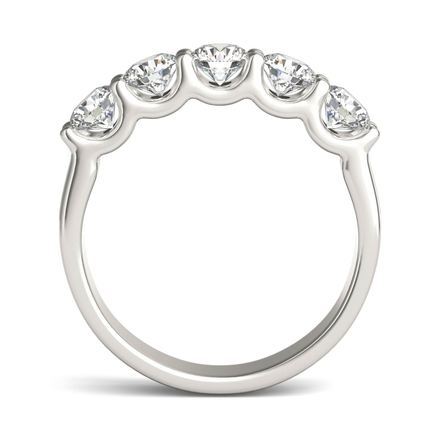 Anillo de aniversario en oro blanco 14K con 5 diamantes certificados AGI (1,14 ct) Jewelry & Accessories - Rings | Zulter VIP