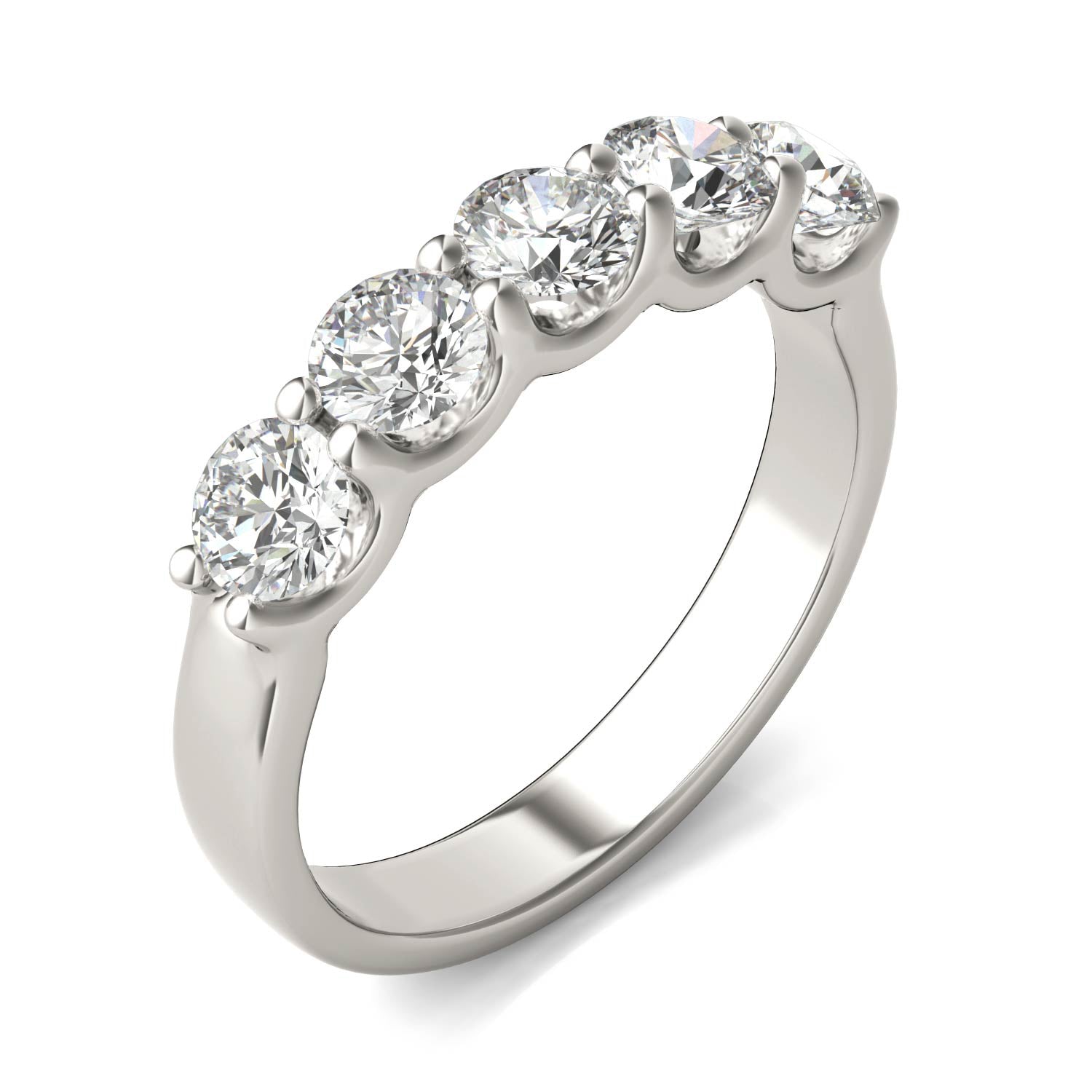 Anillo de aniversario en oro blanco 14K con 5 diamantes certificados AGI (1,14 ct) Jewelry & Accessories - Rings | Zulter VIP