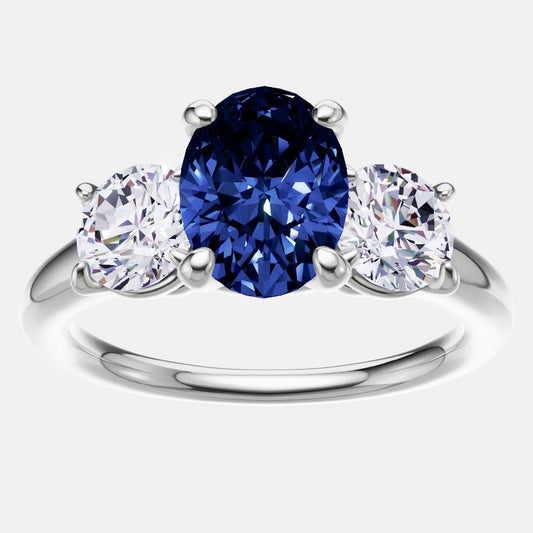 Anillo de compromiso en oro 14K con zafiro azul y diamantes certificados AGI (2,00 ct) Jewelry & Accessories - Rings | Zulter VIP