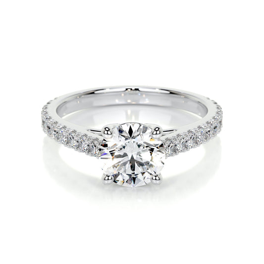 Anillo de compromiso en oro blanco de 14K con diamantes certificados AGI (1 o 2 quilates) Jewelry & Accessories - Rings | Zulter VIP