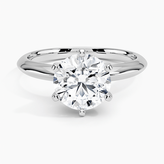 Anillo de compromiso solitario 3,00 ct diamante cultivado en laboratorio | Oro blanco 14K | Certificado AGI Jewelry & Accessories - Rings | Zulter VIP