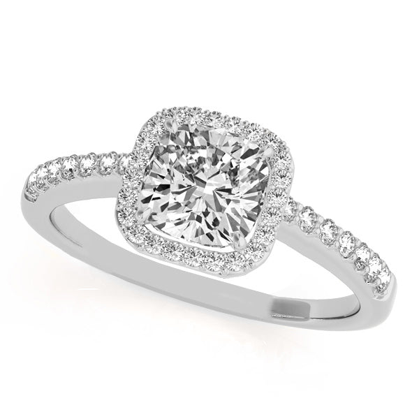 Anillo de Diamante con Halo en Oro Blanco 14K – Talla Cojín 0,50 ct Women's Fashion - Weddings & Events - Wedding Accessories | Zulter VIP .
