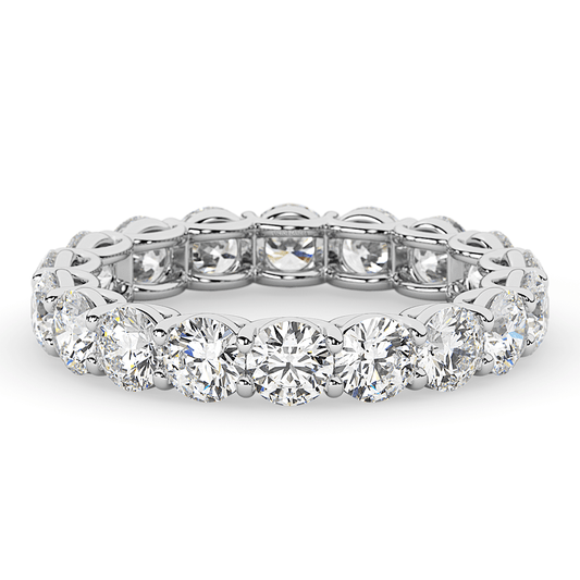 Anillo de eternidad en oro blanco de 14K con 2 quilates de diamantes certificados AGI Jewelry & Accessories - Rings | Zulter VIP