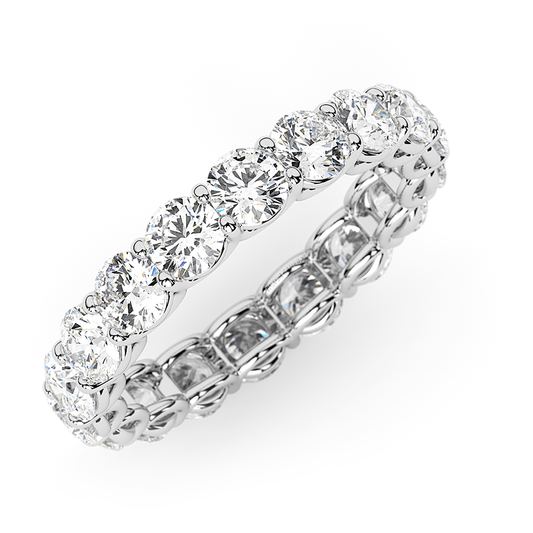 Anillo de eternidad en oro blanco de 14K con 2 quilates de diamantes certificados AGI Jewelry & Accessories - Rings | Zulter VIP