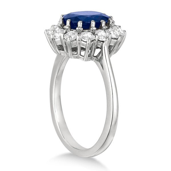 Anillo Real Exquisito con Zafiro Azul y Diamantes en Oro Blanco 14K Women's Fashion - Weddings & Events - Wedding Accessories | Zulter VIP .