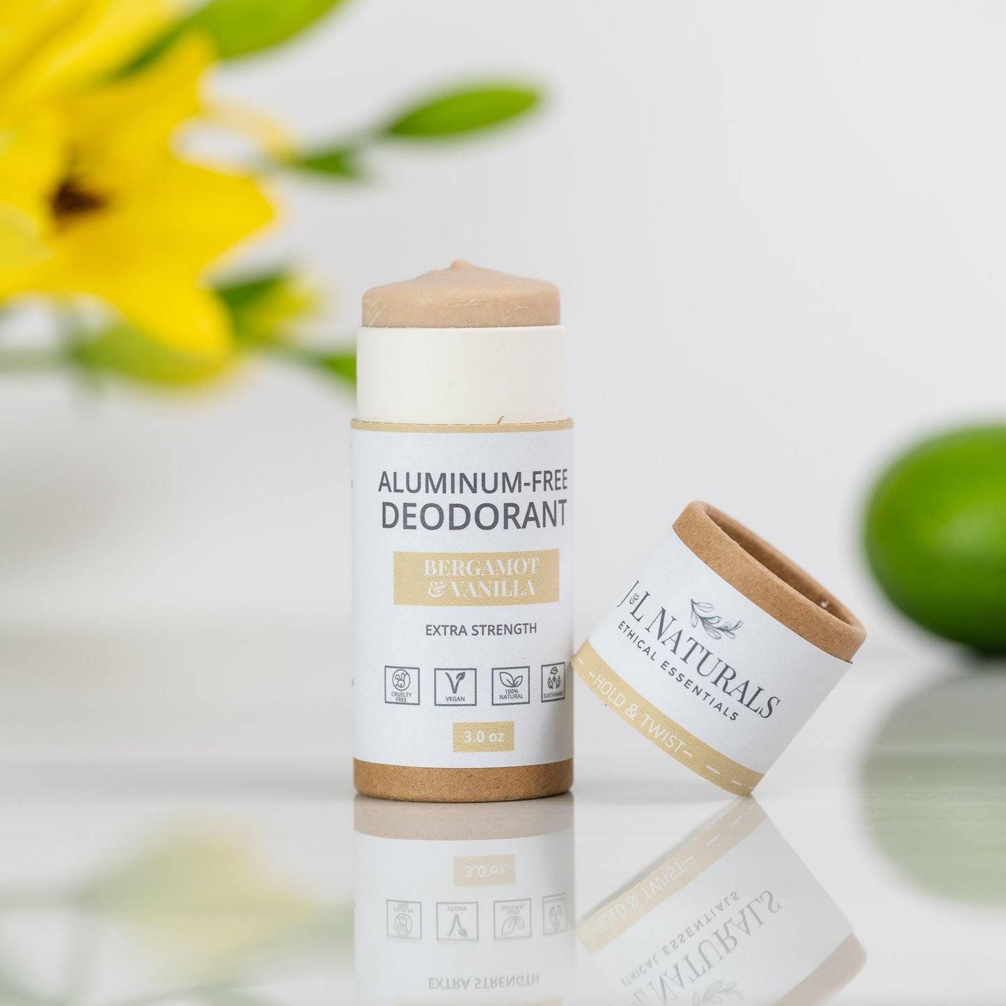 Packung mit 4 extra starken aluminiumfreien natürlichen Deodorants