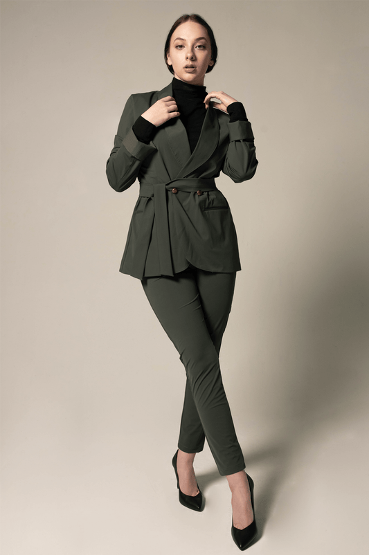 Blazer oliva para mujer con botones delanteros Women's Fashion - Women's Clothing - Suits & Sets - Blazers | Zulter VIP .