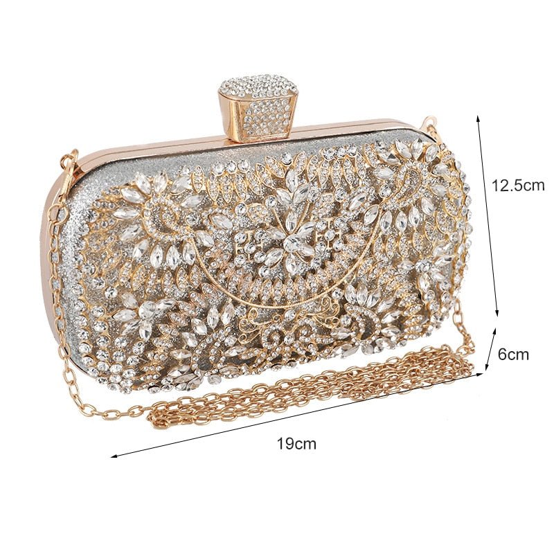 Bolso de mano de noche con diamantes para mujer – Clutch elegante dorado Bags & Luggage - Women's Bags - Evening Bags | Zulter VIP
