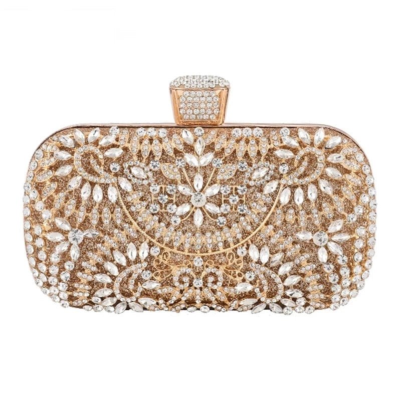 Bolso de mano de noche con diamantes para mujer – Clutch elegante dorado Bags & Luggage - Women's Bags - Evening Bags | Zulter VIP