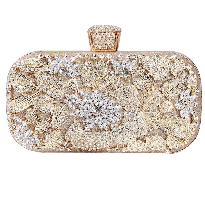 Bolso de mano de noche con diamantes para mujer – Clutch elegante dorado Bags & Luggage - Women's Bags - Evening Bags | Zulter VIP