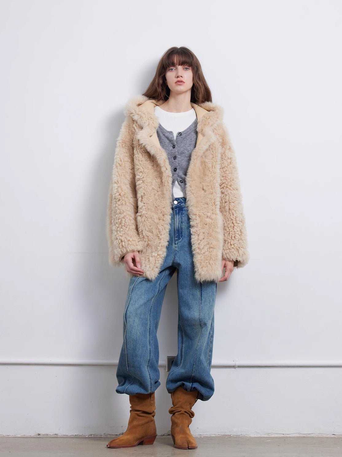 brigo Largo de Piel Natural con Capucha – Inspiración Toscana Women's Fashion - Women's Clothing - Jackets & Coats - Real Fur | Zulter VIP