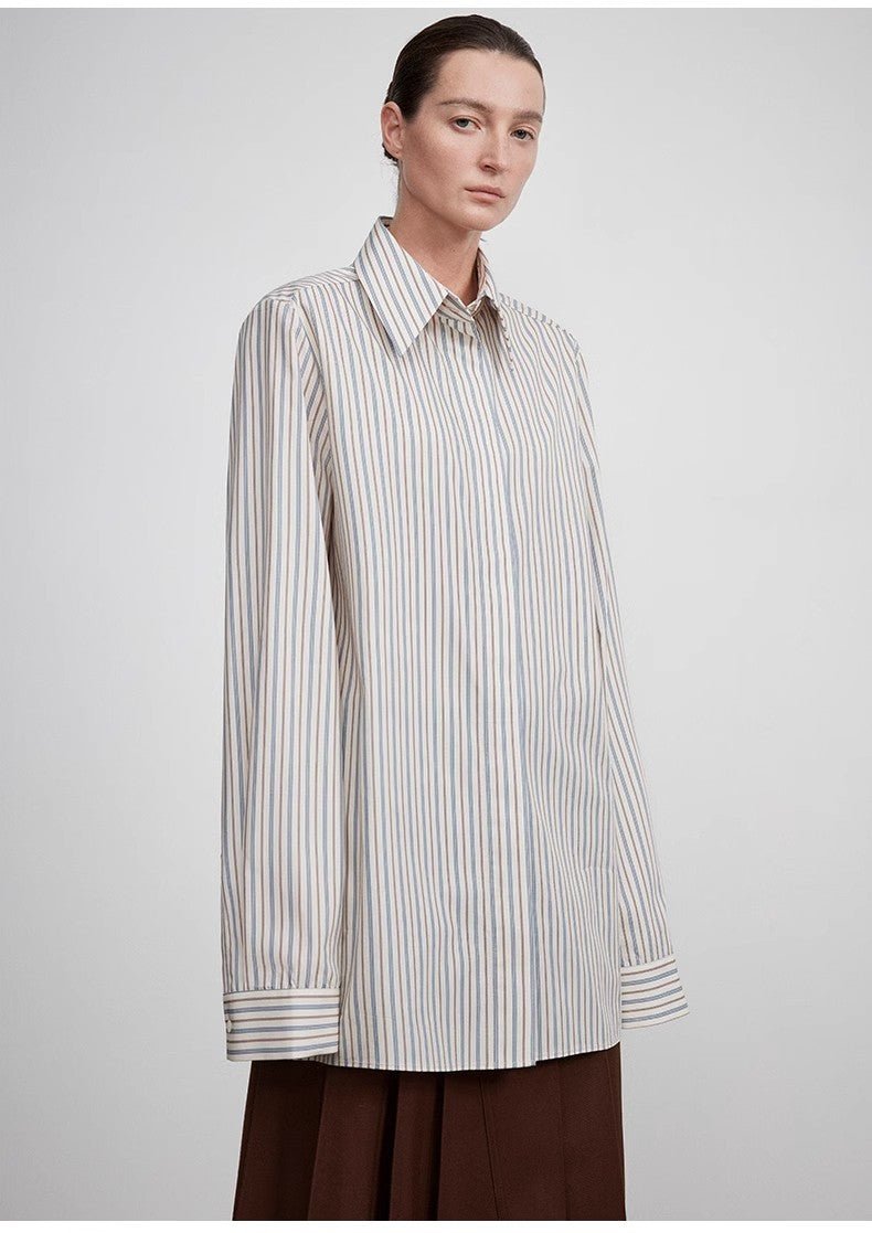 Camisa larga con top drapeado de alta gama para mujer – ONE WEEK Women's Fashion - Women's Clothing - Blouses & Shirts | Zulter VIP