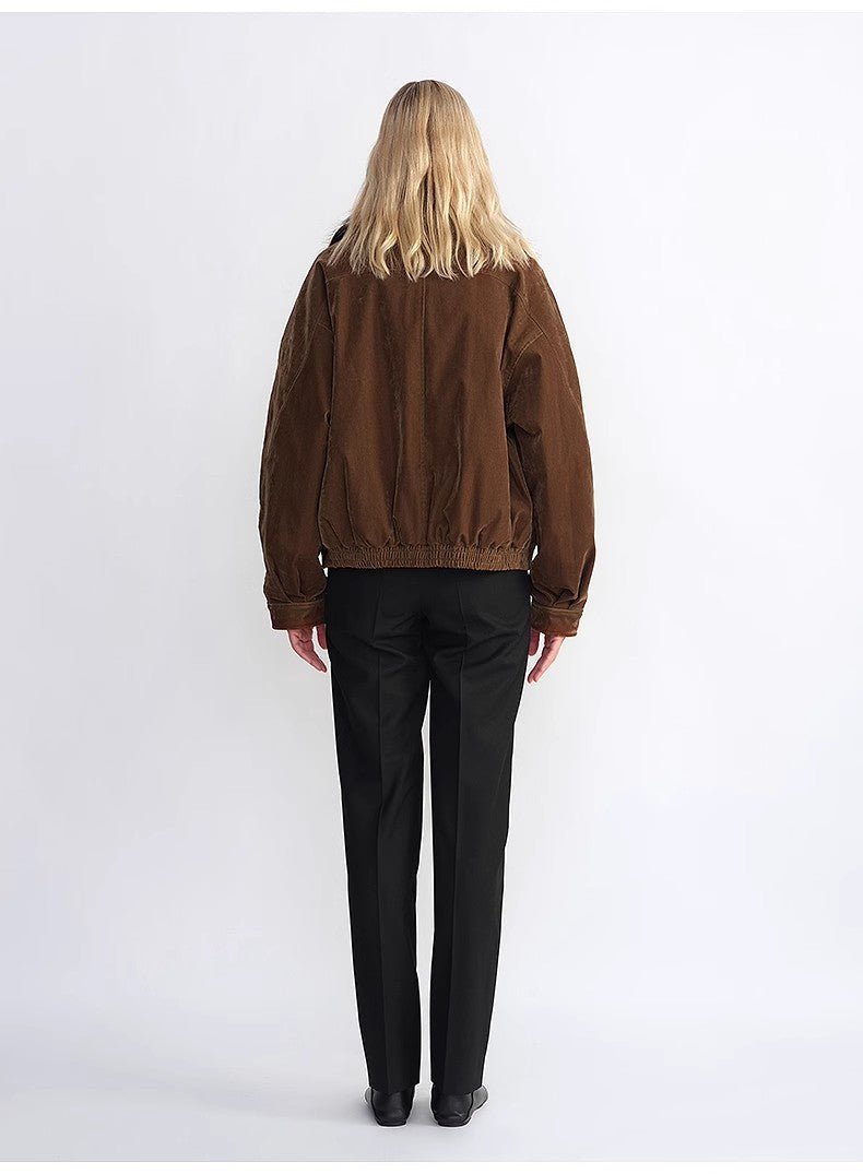 Chaqueta vaquera flocada con cuello de piel desmontable y relleno de plumón – Parka holgada mujer Women's Fashion - Women's Clothing - Jackets & Coats - Real Fur | Zulter VIP