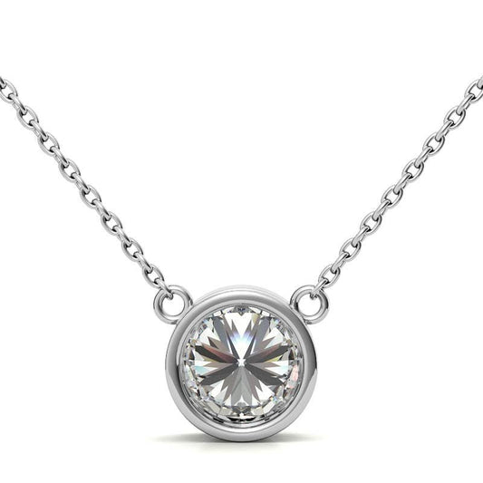 Colgante con bisel de diamantes cultivados en laboratorio de 2 quilates en oro de 14K Jewelry & Accessories - Necklaces & Pendants - Pendants | Zulter VIP