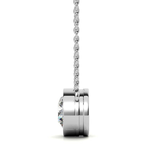Colgante con bisel de diamantes cultivados en laboratorio de 2 quilates en oro de 14K Jewelry & Accessories - Necklaces & Pendants - Pendants | Zulter VIP