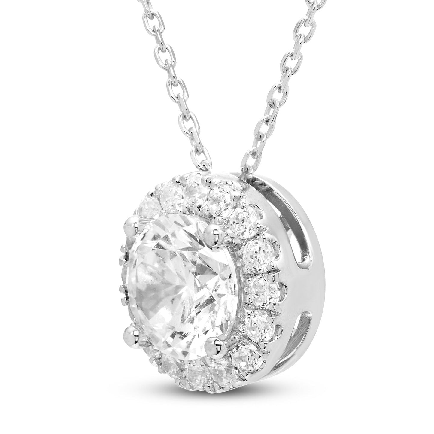Colgante Halo de Diamantes 2.00 CTW Certificado AGI en Oro 14k Jewelry & Accessories - Necklaces & Pendants - Pendant Necklaces | Zulter VIP