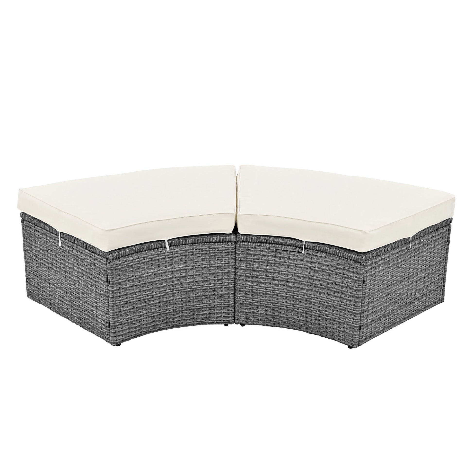 Conjunto de sofá seccional de ratán redondo 5 piezas con mesa elevable y fundas lavables – Patio/Exterior (EE. UU.) Home & Garden - Furniture - Home Furniture - Living Room Furniture | Zulter VIP