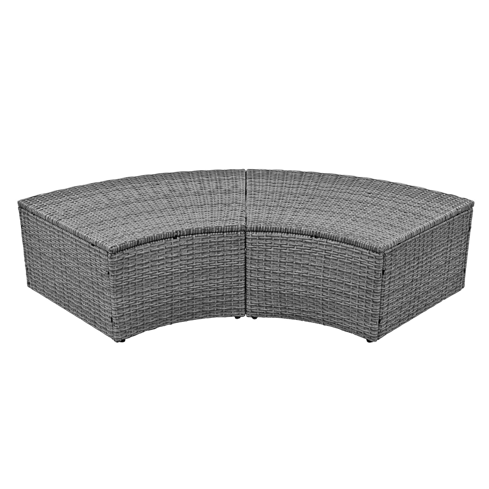 Conjunto de sofá seccional de ratán redondo 5 piezas con mesa elevable y fundas lavables – Patio/Exterior (EE. UU.) Home & Garden - Furniture - Home Furniture - Living Room Furniture | Zulter VIP