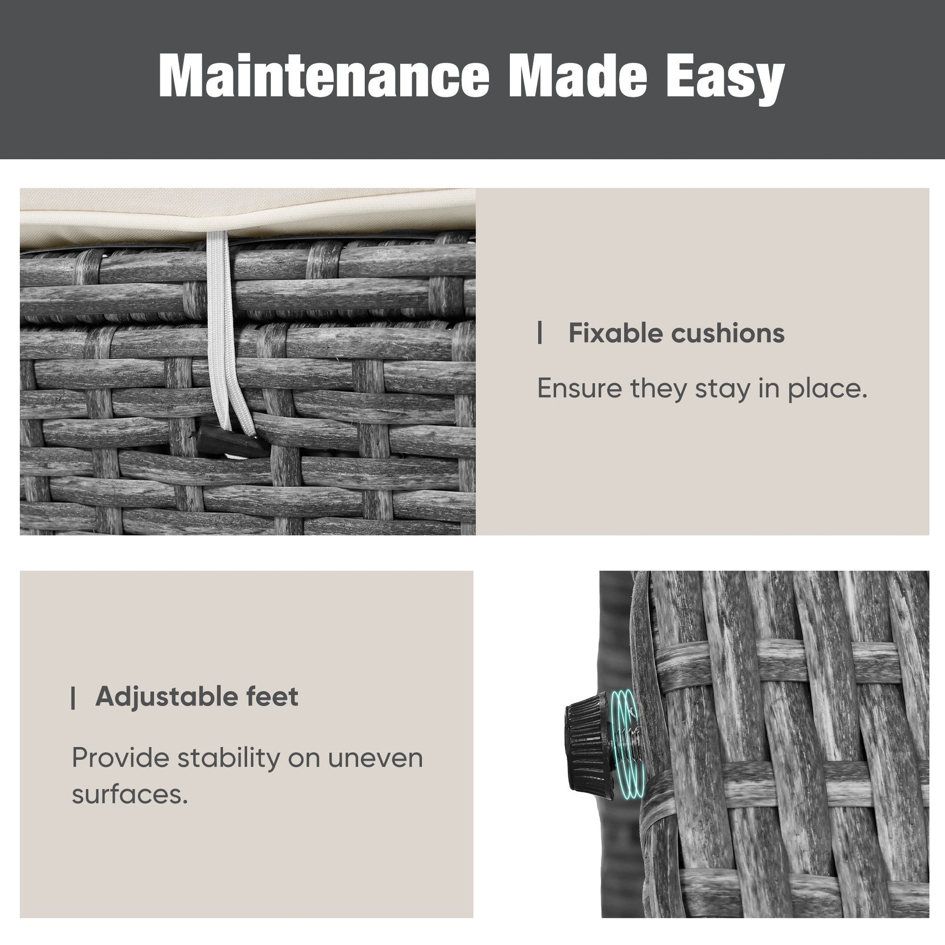 Conjunto de sofá seccional de ratán redondo 5 piezas con mesa elevable y fundas lavables – Patio/Exterior (EE. UU.) Home & Garden - Furniture - Home Furniture - Living Room Furniture | Zulter VIP