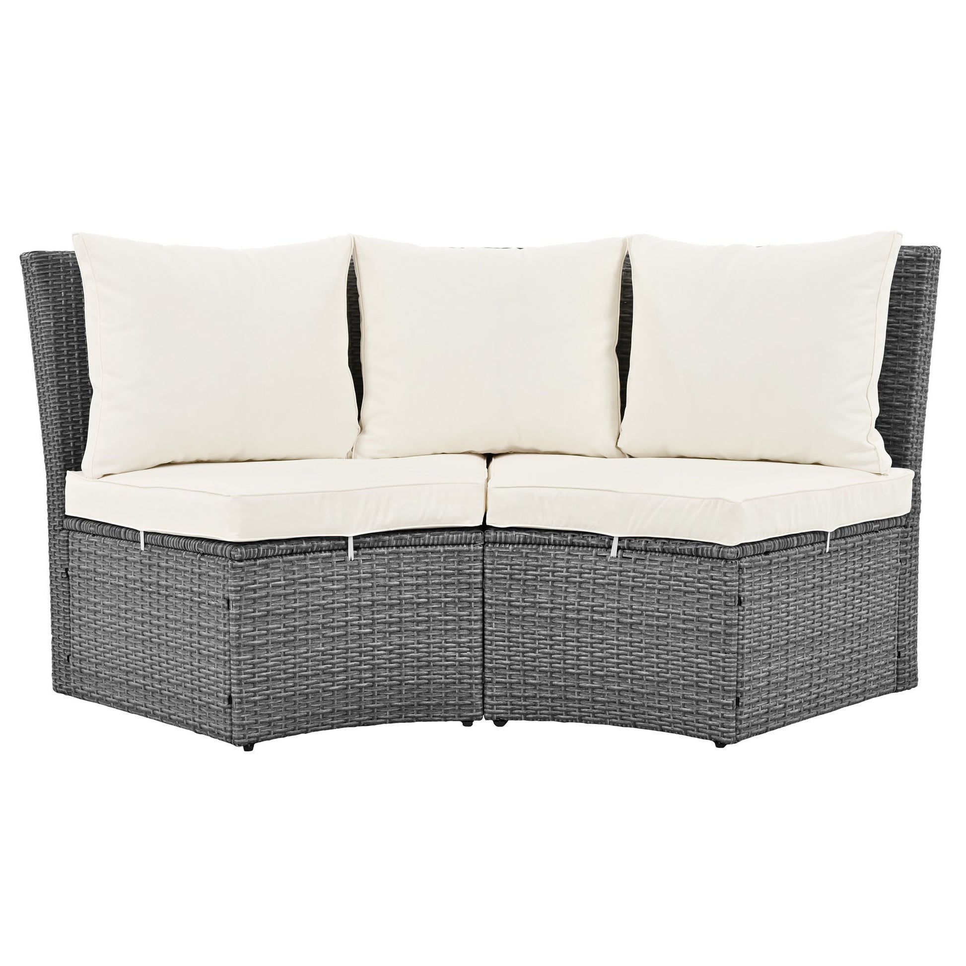 Conjunto de sofá seccional de ratán redondo 5 piezas con mesa elevable y fundas lavables – Patio/Exterior (EE. UU.) Home & Garden - Furniture - Home Furniture - Living Room Furniture | Zulter VIP