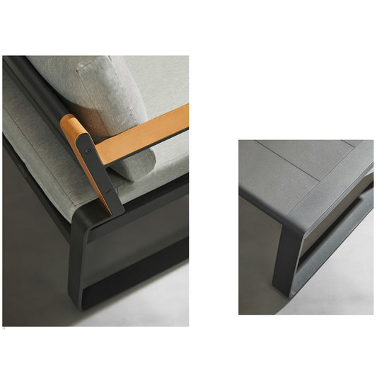 Conjunto exterior Denea de 5 plazas con sofás y mesa de centro en aluminio premium Home & Garden - Furniture - Outdoor Furniture - Garden Sets | Zulter VIP .