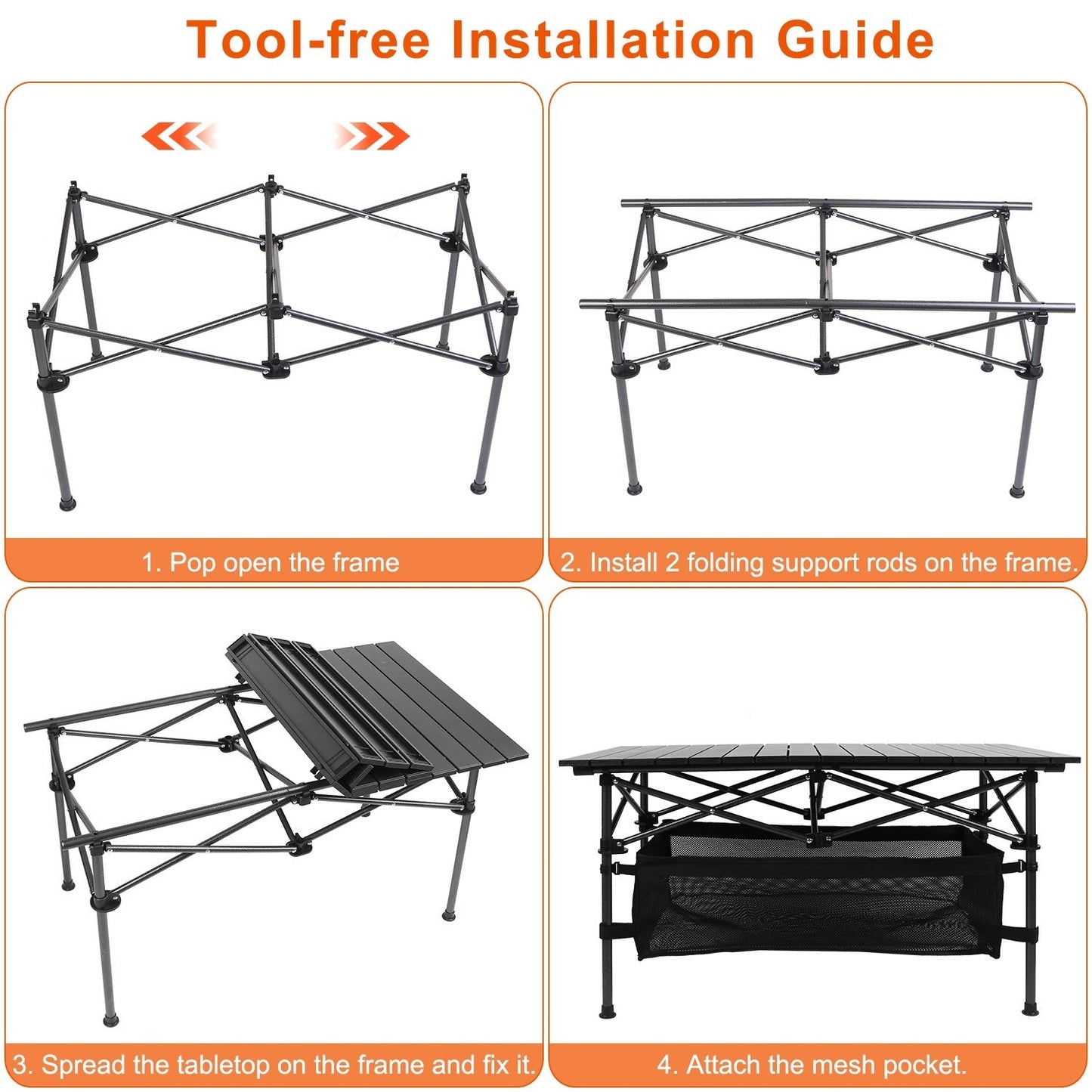 Mesa Plegable de Camping de Aluminio con Bolsa – Resistente y Ligera