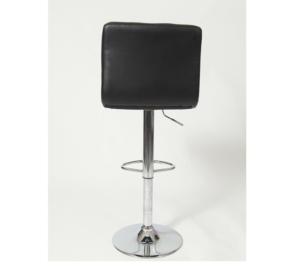 Set of 2 Premium Hydraulic Bar Stools - Black faux leather, swivel and adjustable design