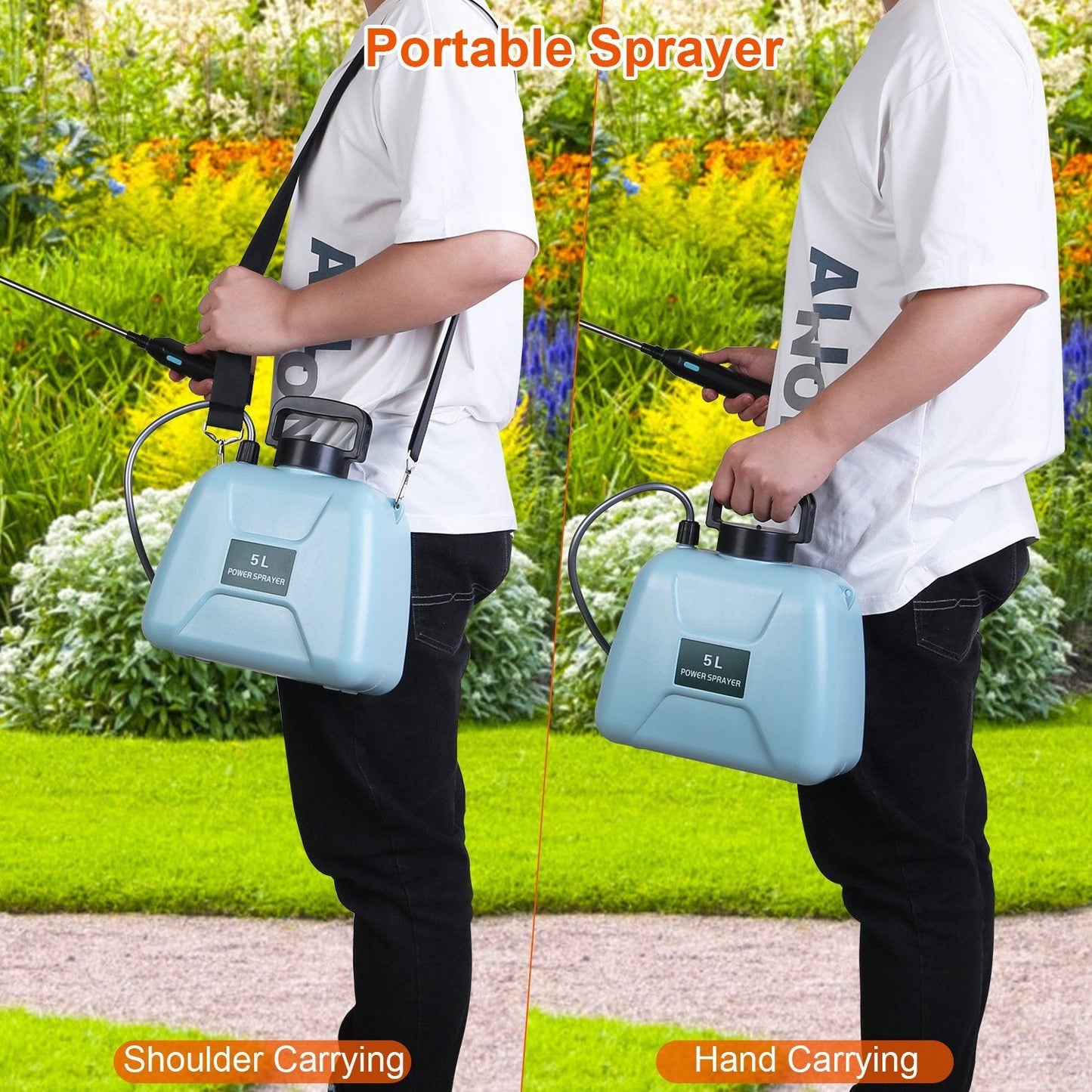 Pulverizador eléctrico telescópico recargable – Potencia y comodidad para tu jardín