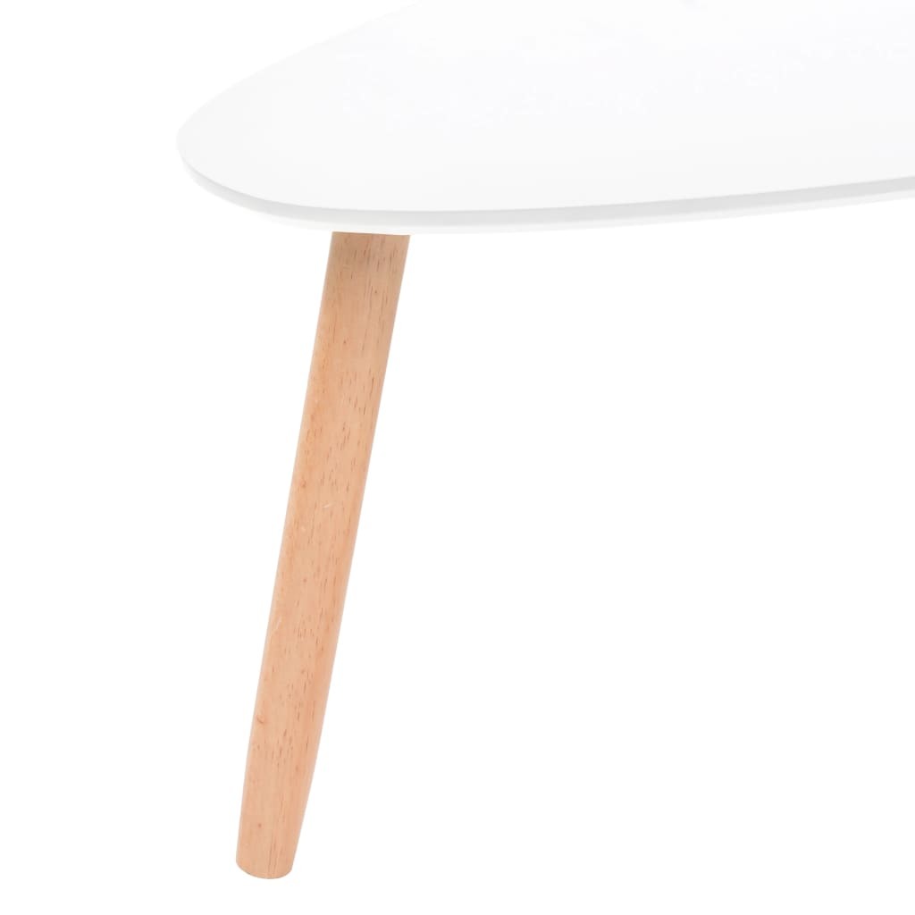 Scandinavian Coffee Table Set - Elegance in White Solid Pine Wood (2 pieces)