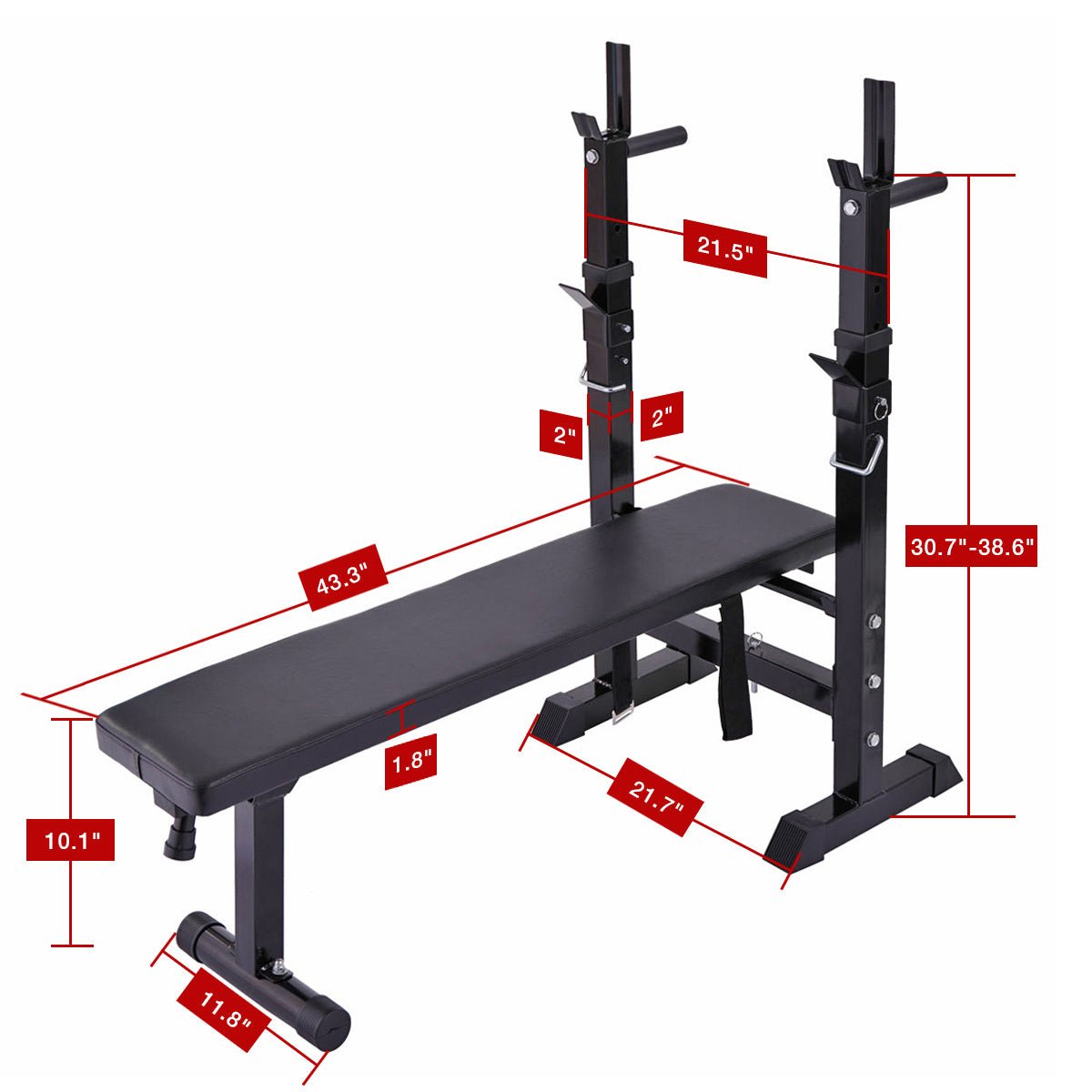 Estación de entrenamiento multifuncional plegable con banco ajustable y soporte para sentadillas Sports & Entertainment - Fitness & Body Building - Fitness Equipments | Zulter VIP