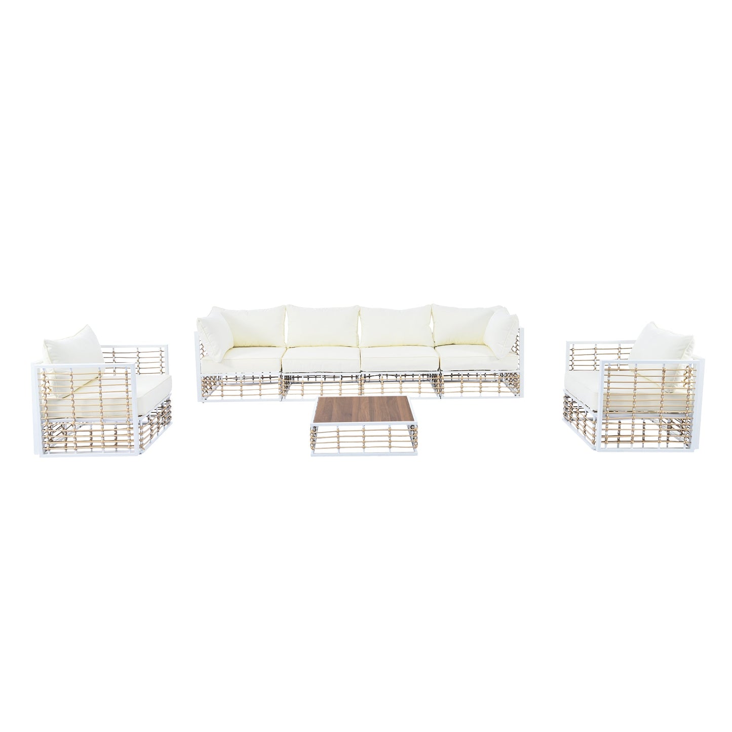 Minimalist luxury outdoor sofa set - 7 exclusive pieces