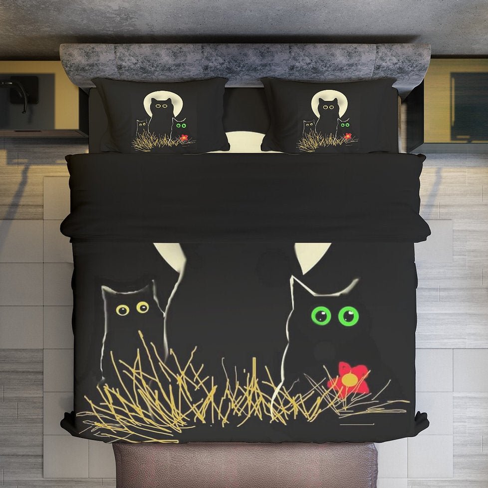 Juego de funda nórdica “Night Cats” – Estilo único y acogedor (sin relleno) Home & Garden - Home Textile - Bedding Sets | Zulter VIP