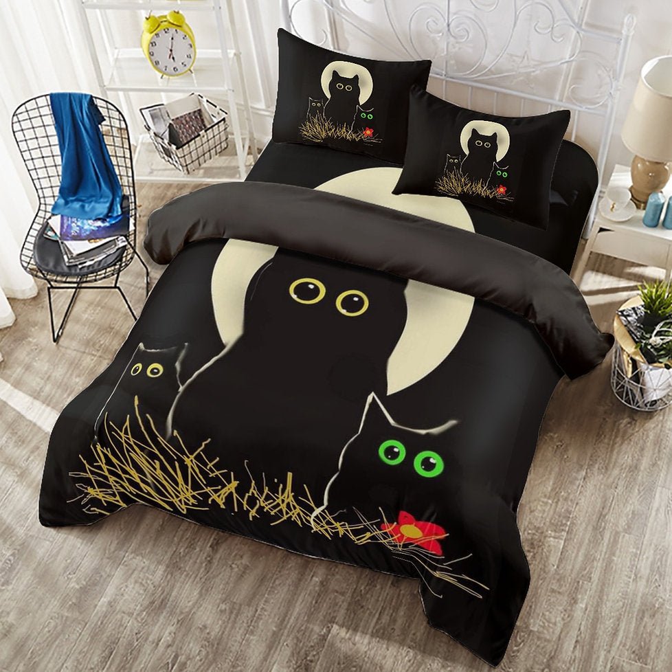 Juego de funda nórdica “Night Cats” – Estilo único y acogedor (sin relleno) Home & Garden - Home Textile - Bedding Sets | Zulter VIP