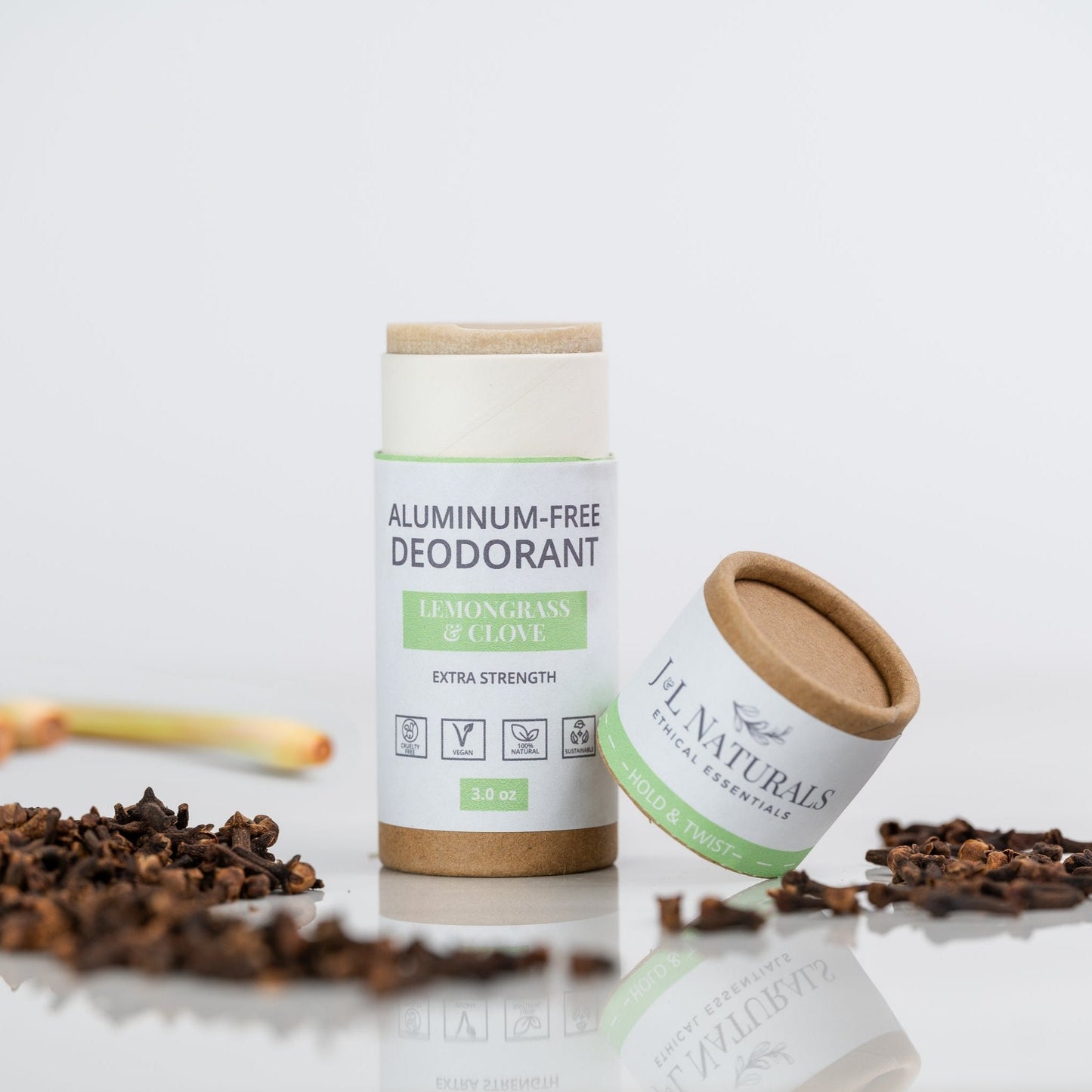 Packung mit 4 extra starken aluminiumfreien natürlichen Deodorants