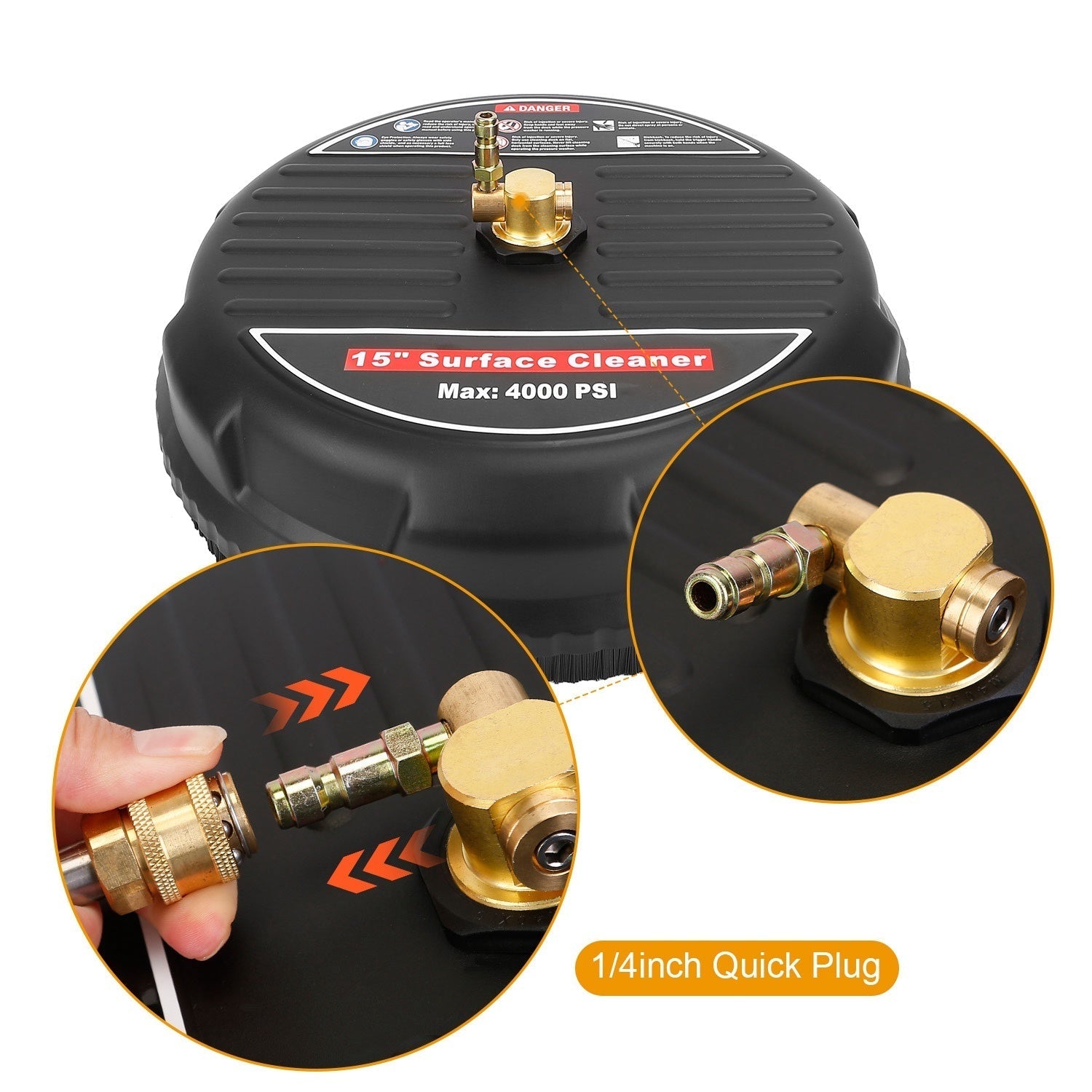 Limpiador de superficies planas a presión 15" | 4000 PSI con boquillas giratorias Home & Garden - Household Cleaning - Household Cleaning Tools | Zulter VIP