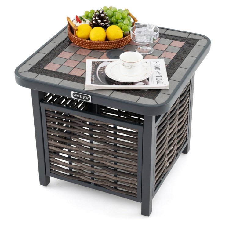 🌞 Mesa auxiliar de ratán PE con orificio para sombrilla – Elegancia y funcionalidad al aire libre Home & Garden - Furniture - Outdoor Furniture - Outdoor Tables | Zulter VIP
