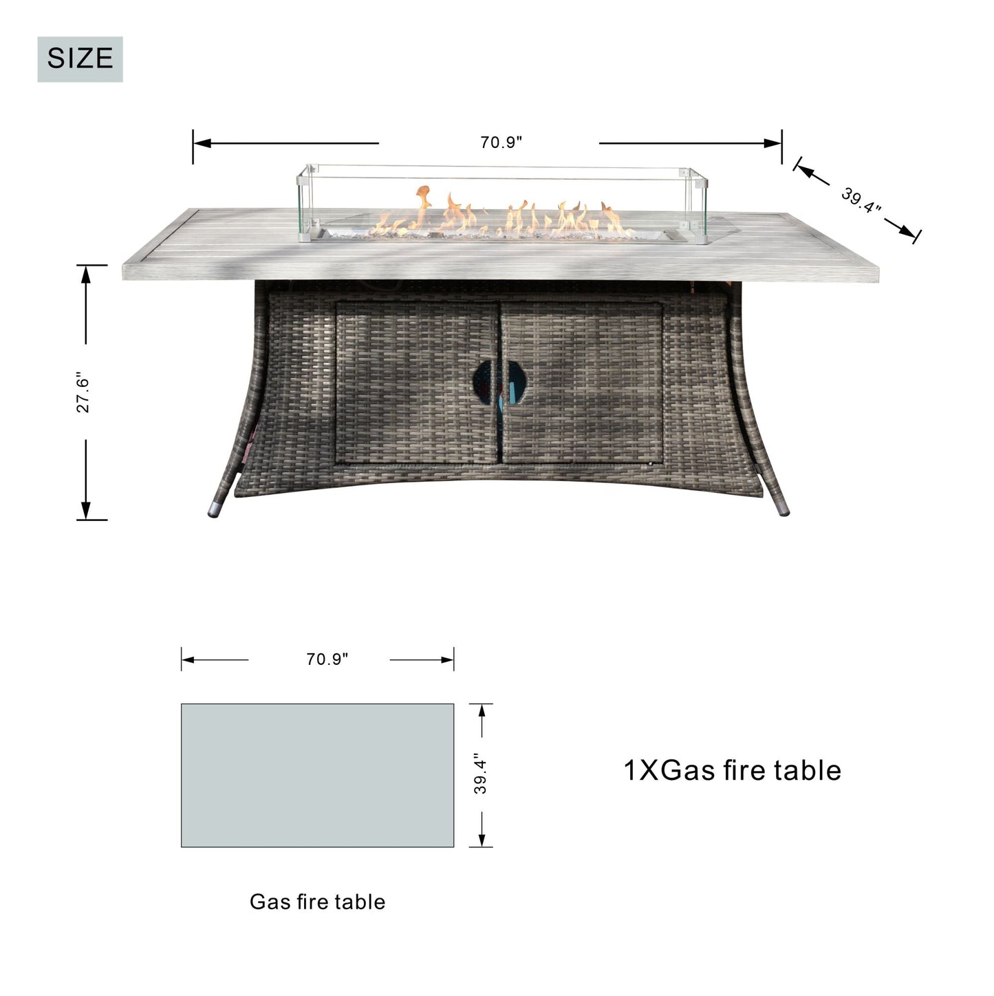 Mesa de comedor con fogón central de ratán sintético y aluminio – Diseño exclusivo para exterior e interior Home & Garden - Kitchen, Dining & Bar - Table Decoration & Accessories | Zulter VIP