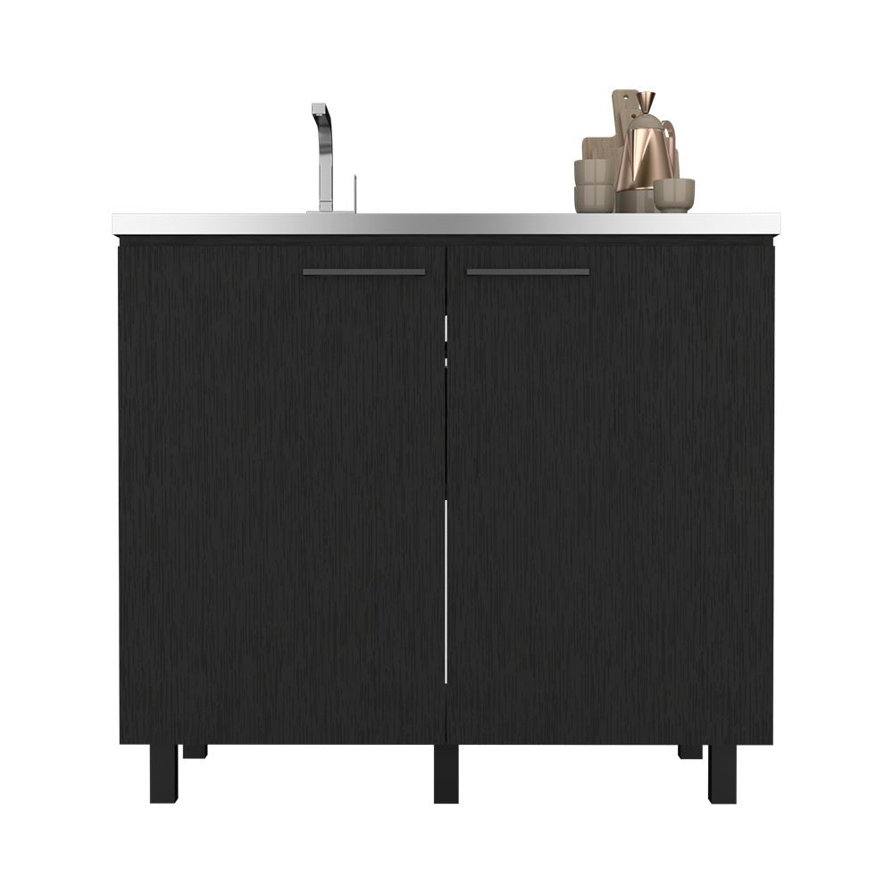 Mueble fregadero Burwood negro con fregadero integrado y amplio almacenamiento Home & Garden - Furniture - Home Furniture - Kitchen Furniture | Zulter VIP