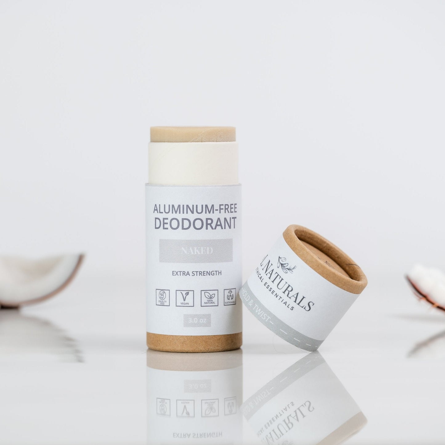 Packung mit 4 extra starken aluminiumfreien natürlichen Deodorants