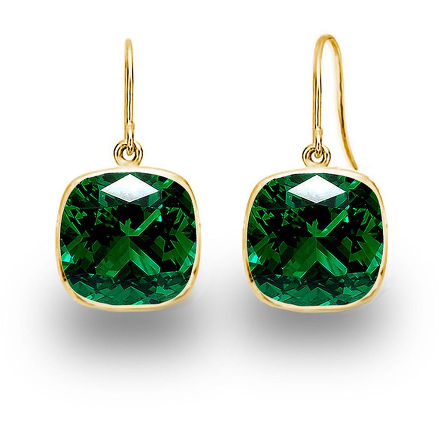 Pendientes colgantes en oro 14K con zafiro y esmeralda cultivados (5 ct) Jewelry & Accessories - Earrings - Drop Earrings | Zulter VIP