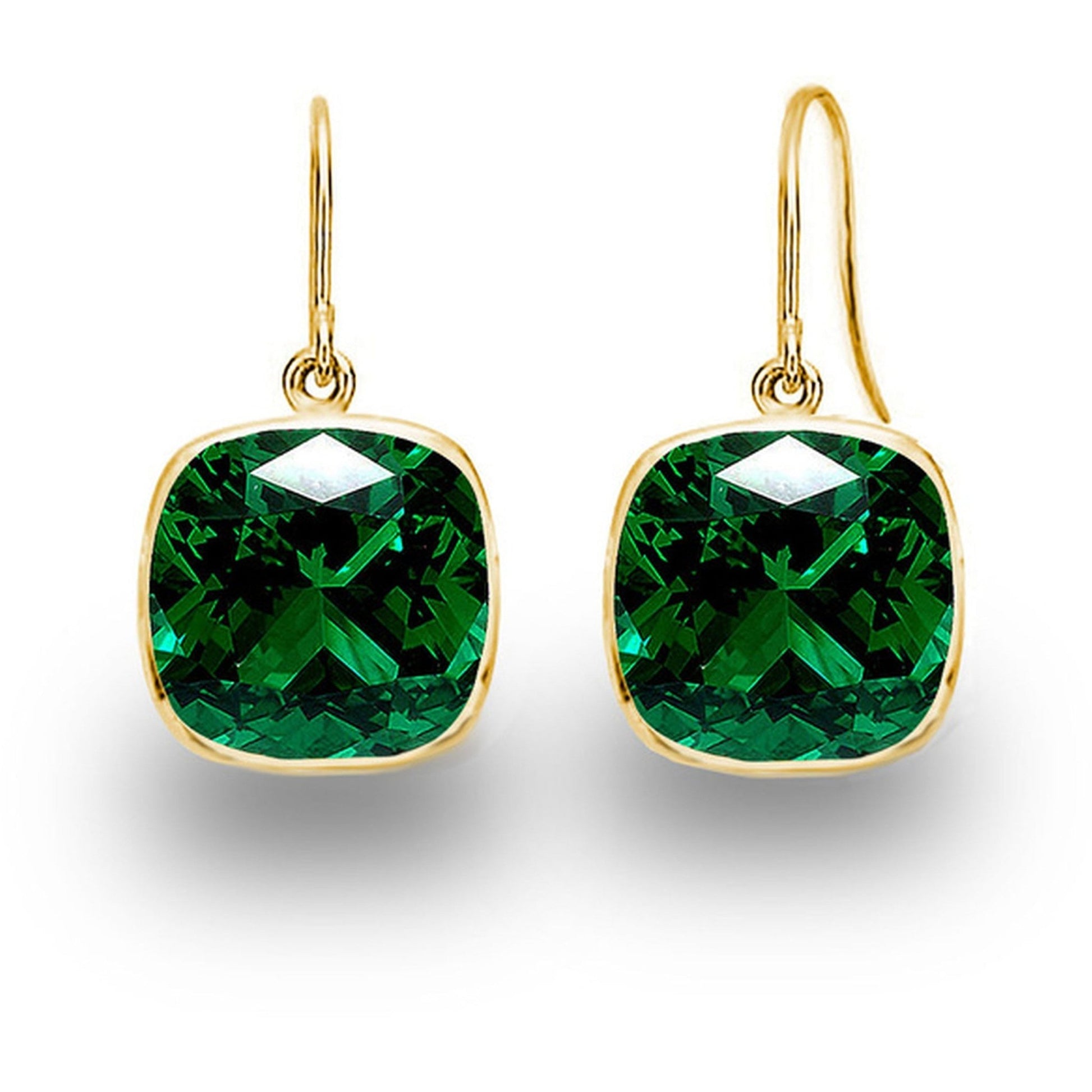Pendientes colgantes en oro 14K con zafiro y esmeralda cultivados (5 ct) Jewelry & Accessories - Earrings - Drop Earrings | Zulter VIP