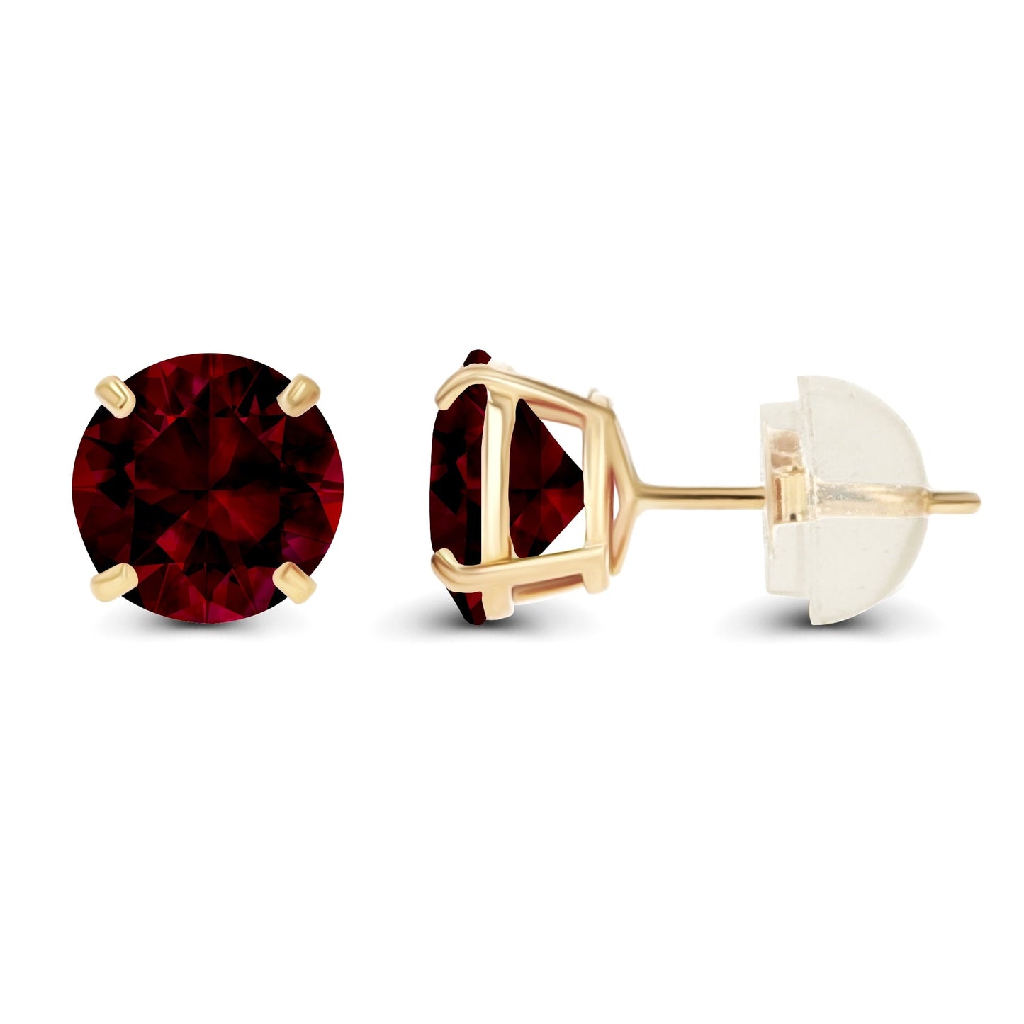 Pendientes de granate rojo natural 2 quilates en oro 14K (clásicos y elegantes) Jewelry & Accessories - Earrings - Stud Earrings | Zulter VIP