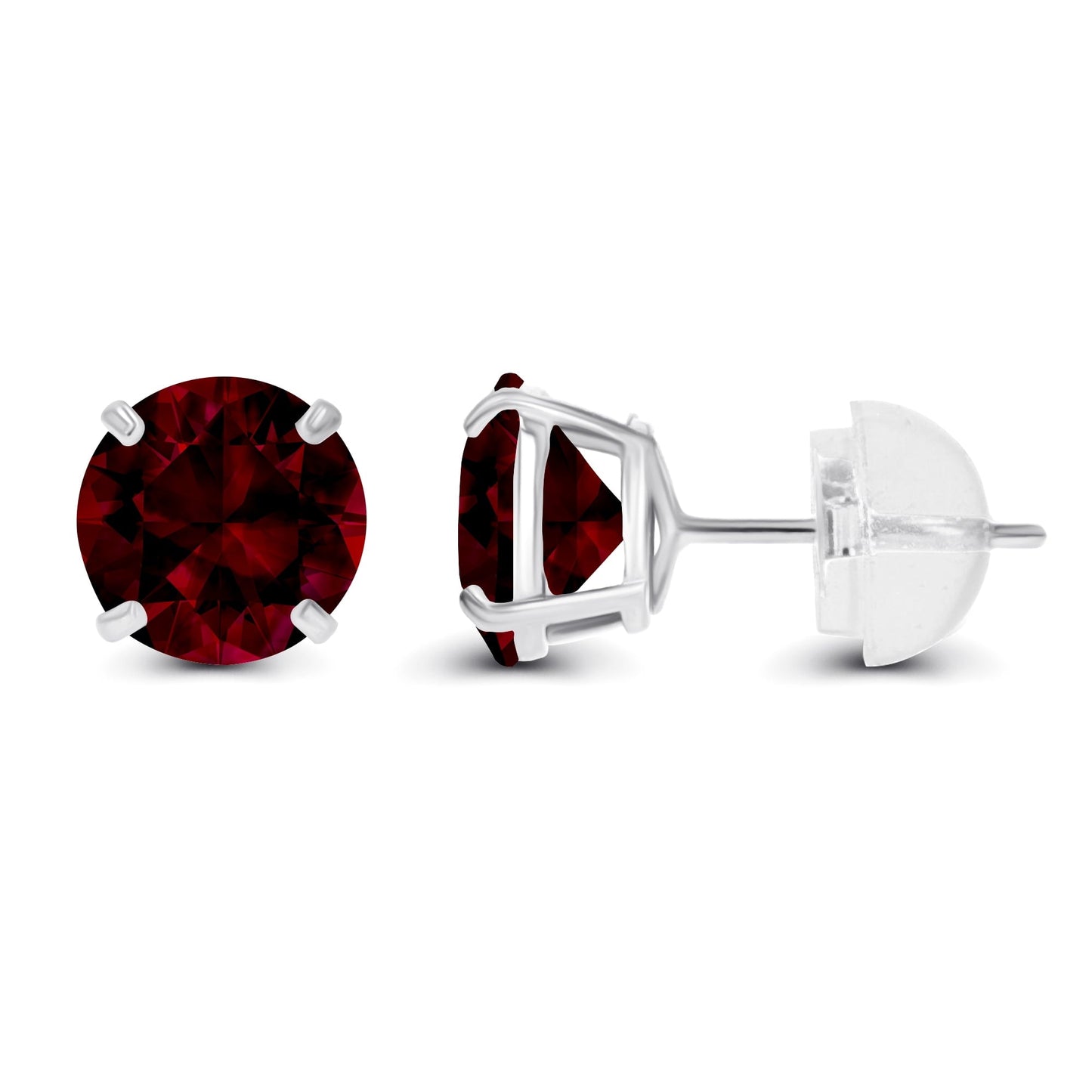 Pendientes de granate rojo natural 2.00 CTW en oro blanco 14K Jewelry & Accessories - Earrings - Stud Earrings | Zulter VIP