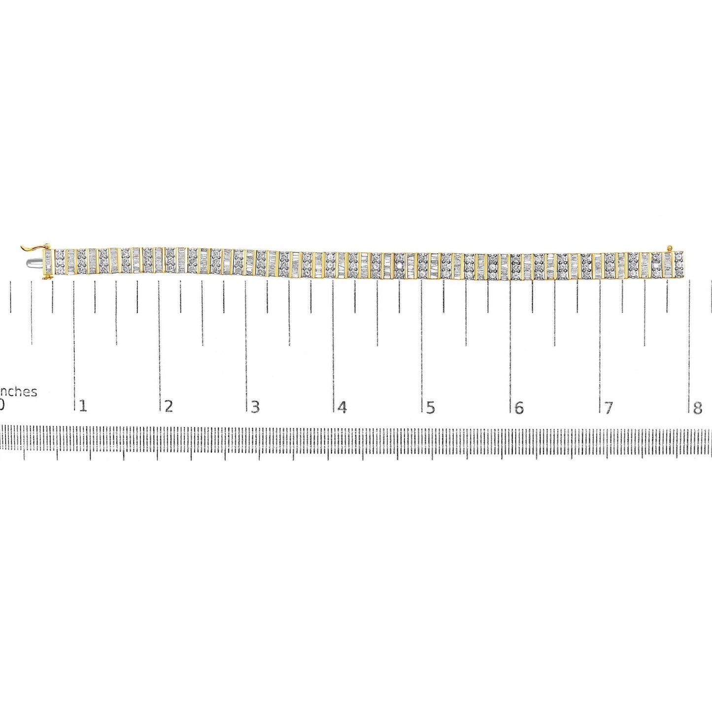 Pulsera de oro amarillo con diamantes redondos y baguette (5,50 quilates) Jewelry & Accessories - Fine Jewelry - Bracelets & Bangles | Zulter VIP .